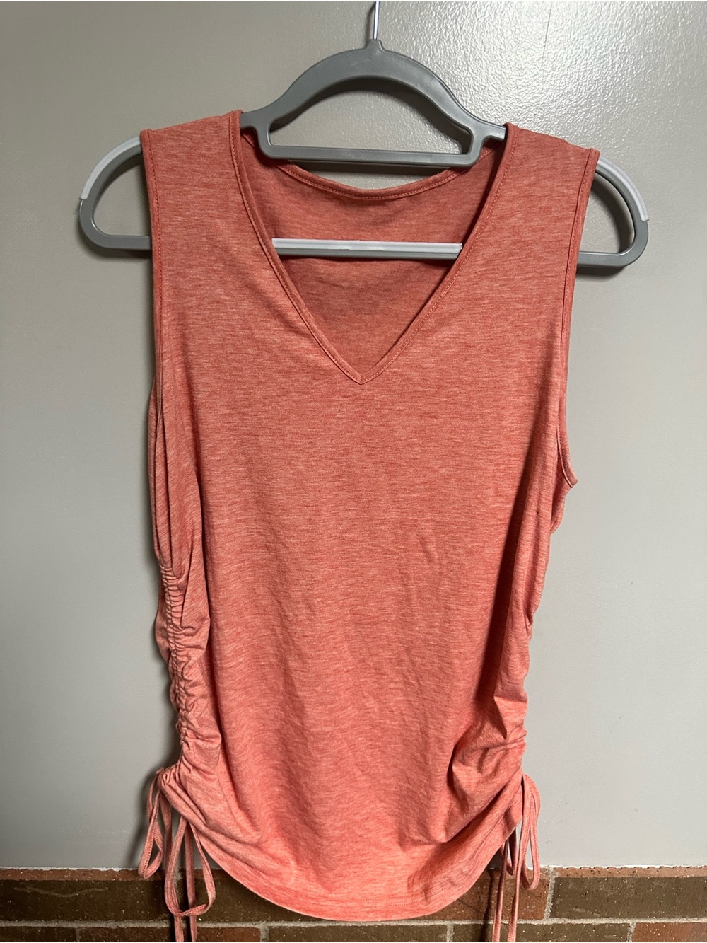 Amazon Women’s Ruched V-Neck Tank Top - Coral